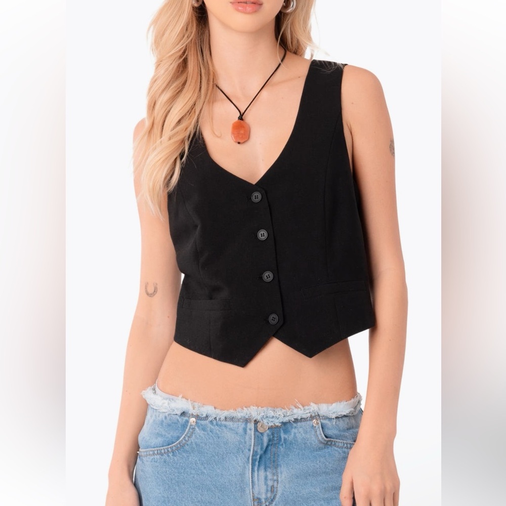NWT Editked Black Vest Top in size XS